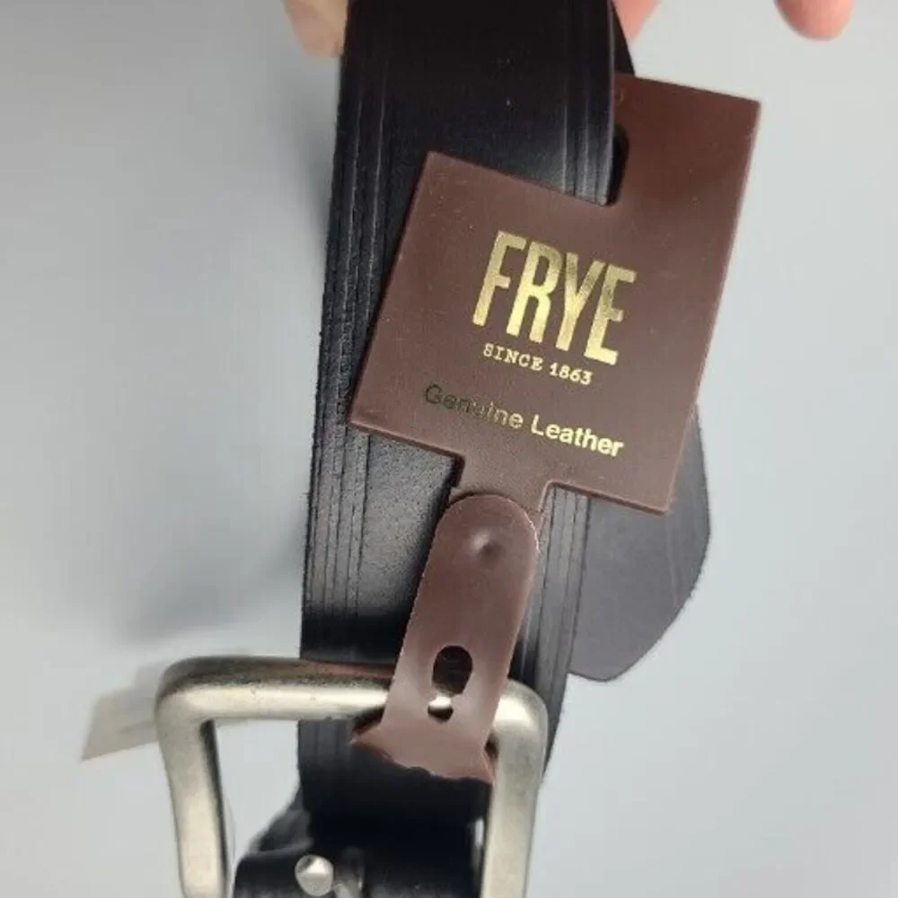 Frye Belt Mens Triple Heat 38mm Creased Black Leather Belt New Size 30
